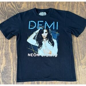 Demi Lovato Neon Lights Tour 2014 Black Graphic Tee